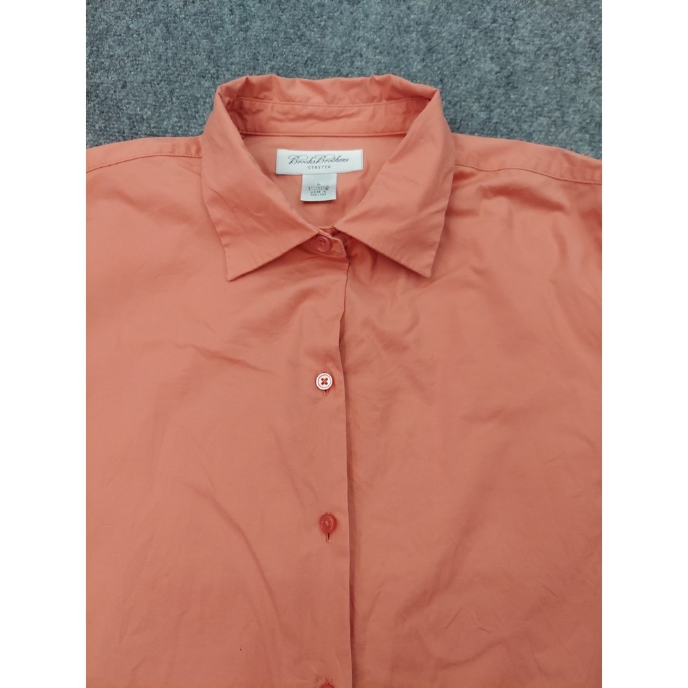 Brooks Brothers Shirt Womens Large Orange Button up Career Long Sleeve Stretch - Picture 5 of 10